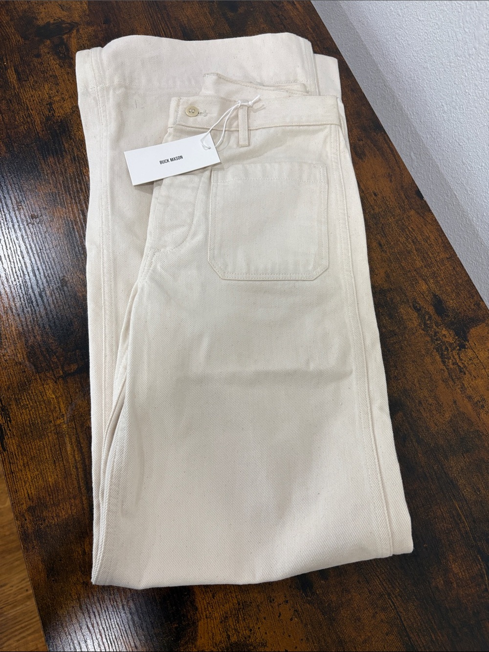 Buck Mason Women’s Newport Sailor Pants Seeded Natural Size 23